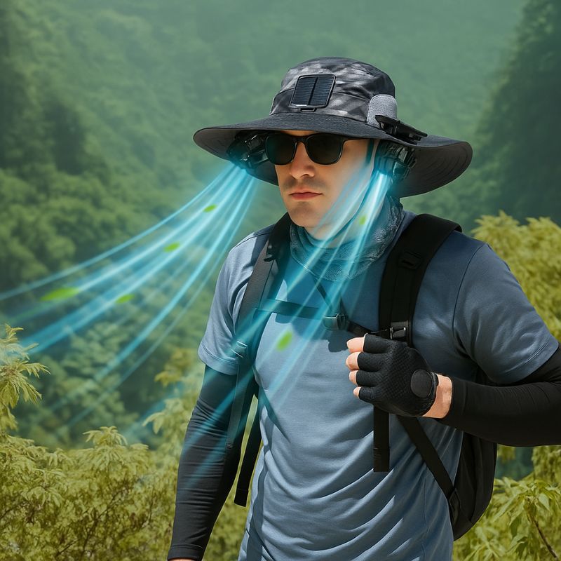 Solar-Powered Cooling Fan Hat
