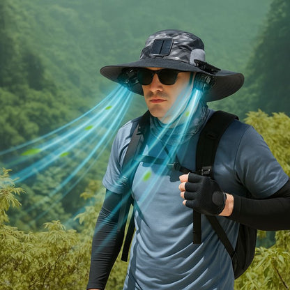 Solar-Powered Cooling Fan Hat