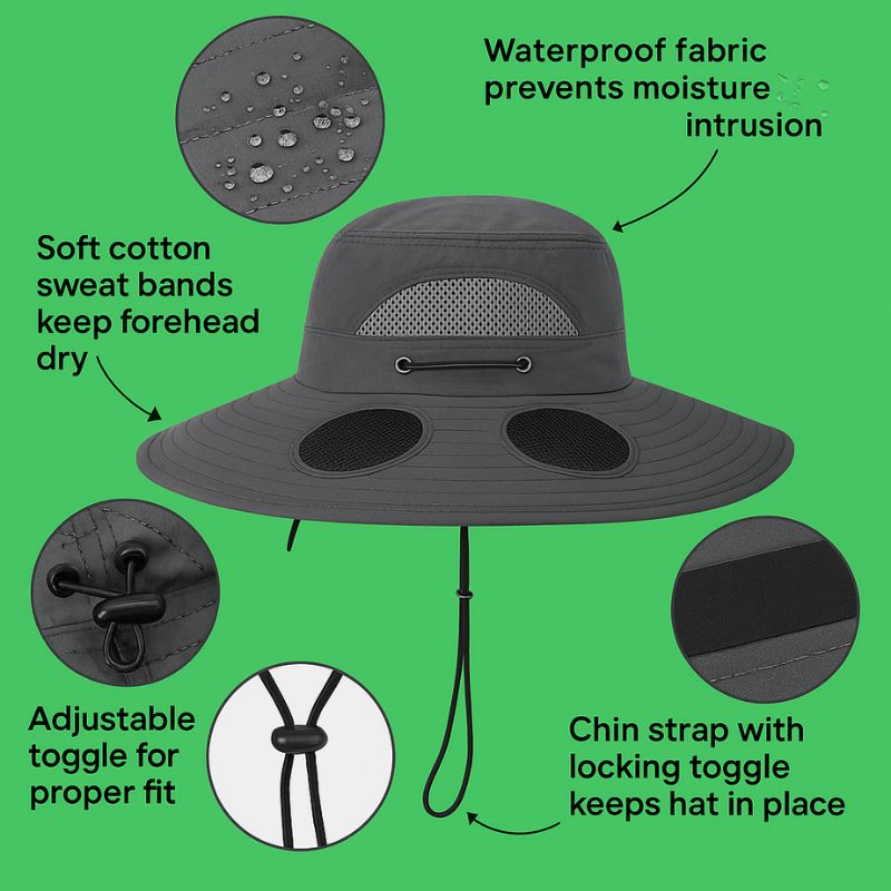 Solar-Powered Cooling Fan Hat